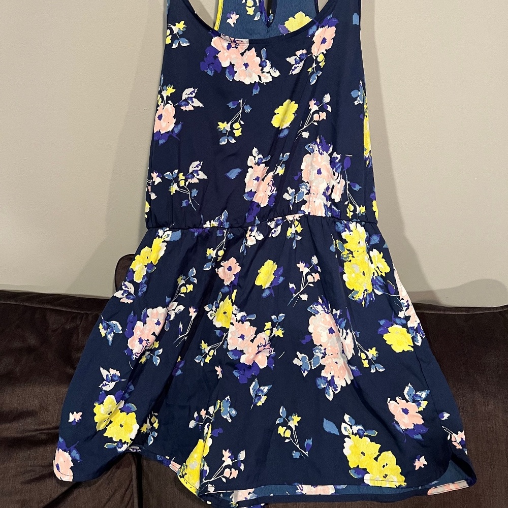 Dark Blue Floral Romper